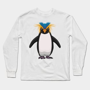 Cute macaroni penguin cartoon illustration Long Sleeve T-Shirt